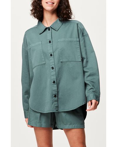 Picture Catalya Linen & Cotton Button-up Shirt - Green