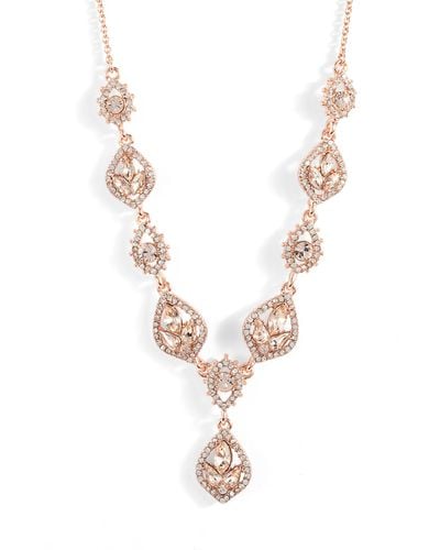 Marchesa Crystal Y-necklace - White