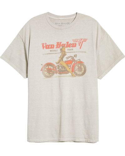 Merch Traffic Van Halen Boyfriend Graphic T-shirt - White