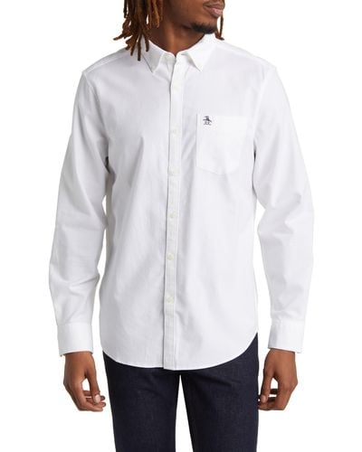 Original Penguin Solid Stretch Button-down Oxford Shirt - White