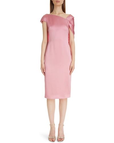 Givenchy Cape Back Satin Dress - Pink