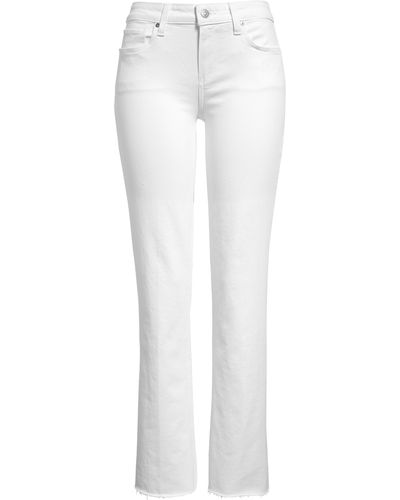 PAIGE Sloane Raw Hem Stretch Bootcut Jeans - White