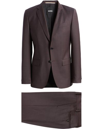 BOSS Huge Stretch Wool Blend Suit - Red