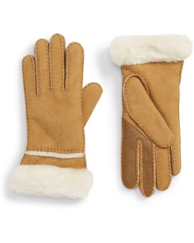 UGG ugg(r) Seamed Touchscreen Compatible Genuine Shearling Gloves - Natural