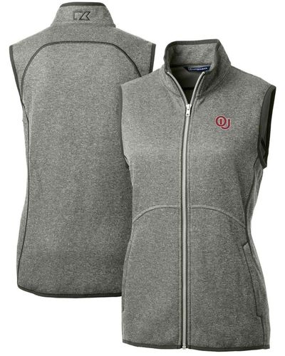 Cutter & Buck Oklahoma Sooners Mainsail Sweater-knit Full-zip Vest At Nordstrom - Gray