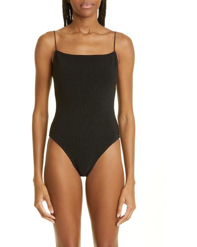 Totême Smocked One-piece Swimsuit - Black