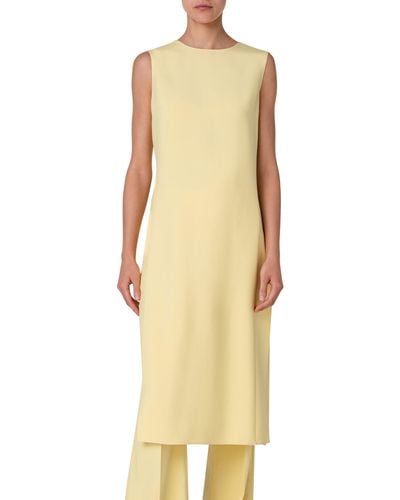 Akris Longline Sleeveless Silk Crepe Tunic Dress - Yellow