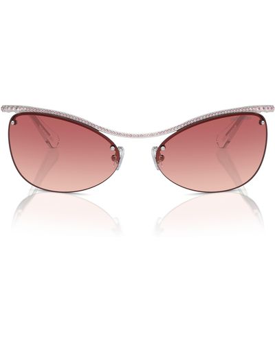 Swarovski 63mm Gradient Irregular Sunglasses - Pink