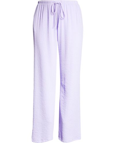BP. Crinkle Wide Leg Drawstring Pants - Purple
