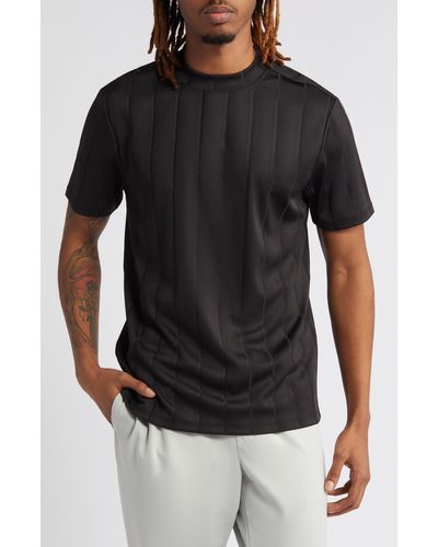 Open Edit Texture Stripe T-shirt - Black