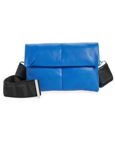 AllSaints Ezra Logo Strap Leather Crossbody Bag - Blue
