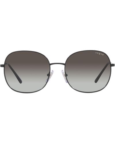 Vogue 57mm Gradient Round Sunglasses - Black
