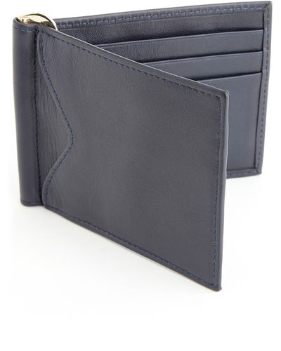 ROYCE New York Rfid Leather Money Clip Card Case - Gray