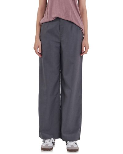 Grey Lab Relaxed High Waist Wide Leg Pants - Multicolor