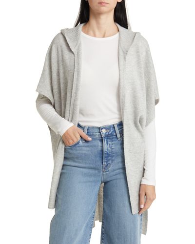 Nordstrom Wool & Cashmere Hooded Ruana - Gray