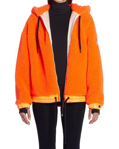 3 MONCLER GRENOBLE Hooded Fleece Jacket - Orange