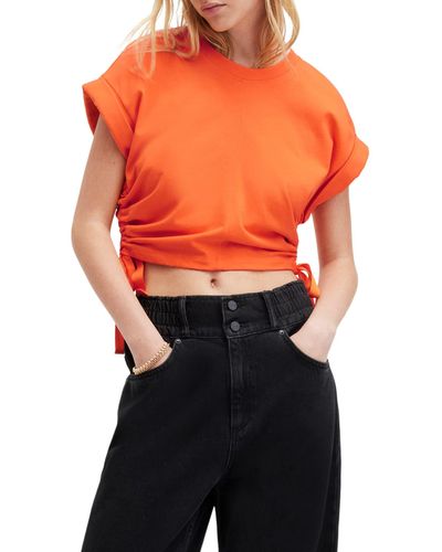 AllSaints Marcy Ruched T-shirt - Orange