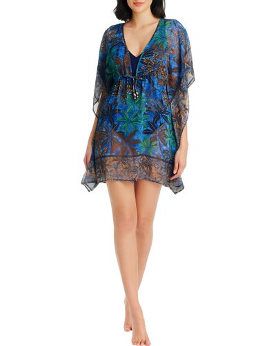 Rod Beattie By The Sea Chiffon Cover-up Caftan - Blue