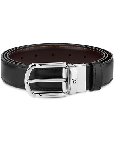 Montblanc Reversible Leather Belt - Black