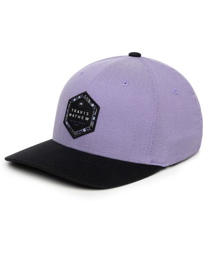 Travis Mathew Logo Patch Fitted Baseball Cap - Purple