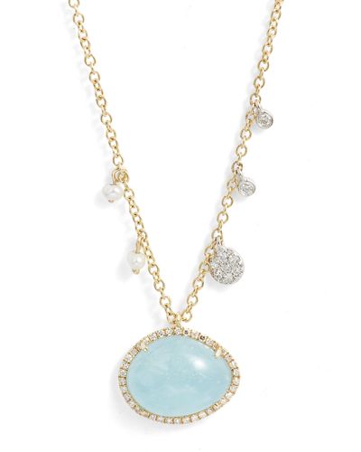 Meira T Aquamarine Pendant Necklace - Blue