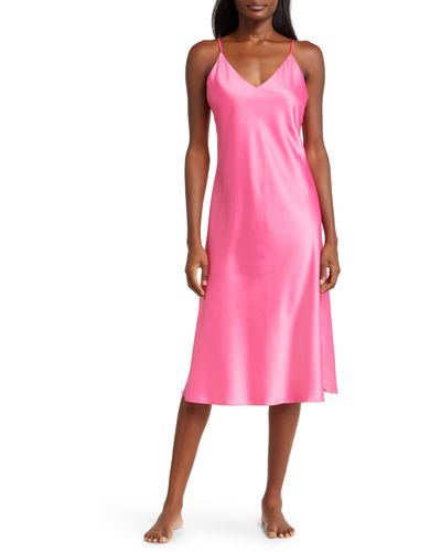 Natori Glamour Satin Nightgown - Pink