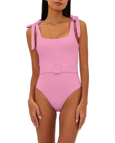 Beach Riot Sydney Belted One-piece Swimsuit - Pink