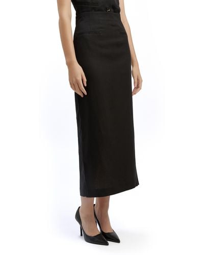 Bardot Rhee High Waist Midi Skirt - Black
