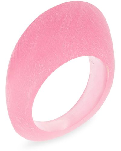 Saint Laurent Flat Oval Resin Ring - Pink