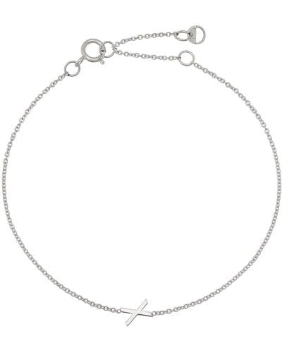 Bychari Initial Pendant Bracelet - White