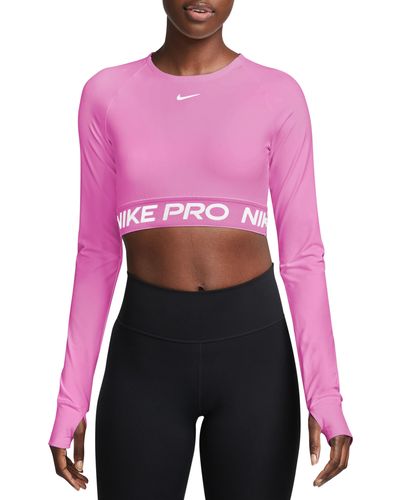 Nike Pro Cropped Printed Leggings in Alchemy Pink, Playful Pink
