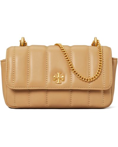 Tory Burch Mini Kira Flap Convertible Quilted Leather Shoulder Bag - Natural