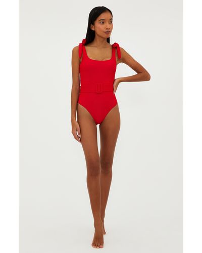 Beach Riot Sydney Belted One-piece Swimsuit - Red