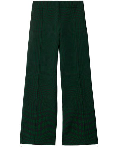 Burberry Warped Houndstooth Track Pants - Green