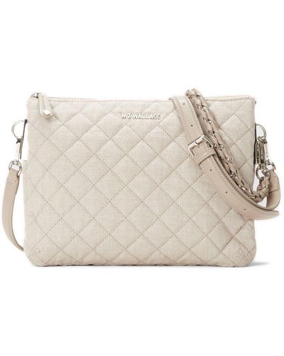 MZ Wallace Large Crosby Pippa Quilted Linen Crossbody Bag - Natural