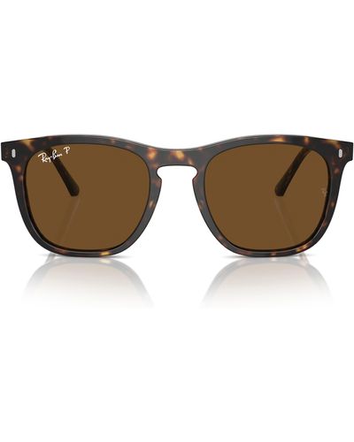 Ray-Ban 53mm Polarized Square Sunglasses - Brown