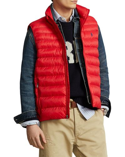 Polo Ralph Lauren Recycled Nylon Quilted Vest - Red
