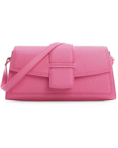 Mango Faux Leather Shoulder Bag - Pink