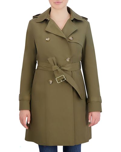 Cole Haan Hooded Trench Coat - Green