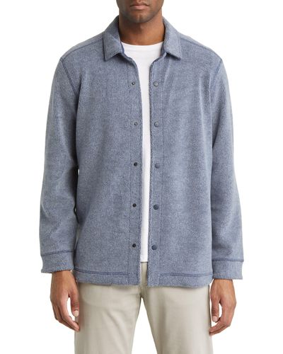 Johnston & Murphy Reversible Fleece Shirt Jacket - Blue