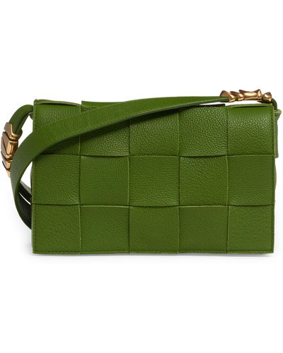 Bottega Veneta Intrecciato Cassette Leather Crossbody Bag - Green
