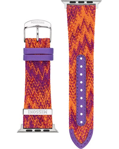 Missoni Multicolor Authentic Zigzag 24mm Textile Apple Watch® Watchband - Red