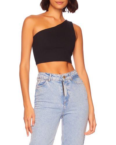 Susana Monaco One-shoulder Crop Top - Blue