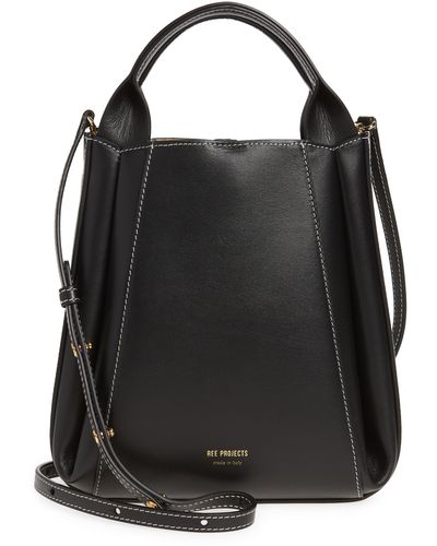 REE PROJECTS Mini Avy Leather Tote - Black