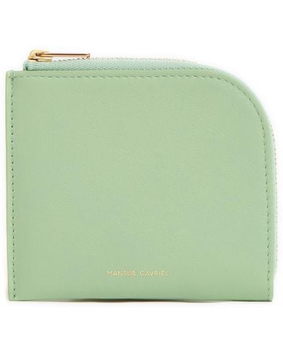 Mansur Gavriel Slim Leather Zip Wallet - Green