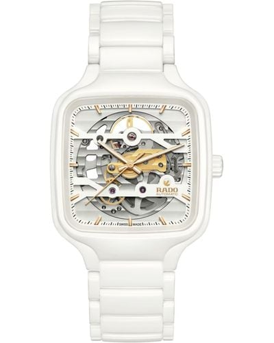 Rado True Square Skeleton Automatic Bracelet Watch - White