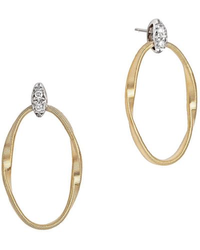Marco Bicego Marrakech Onde 18k Yellow Gold & Diamond Link Stud Earrings - Metallic