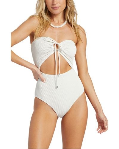 Billabong Summer High Drew Seersucker One-piece Swimsuit - White