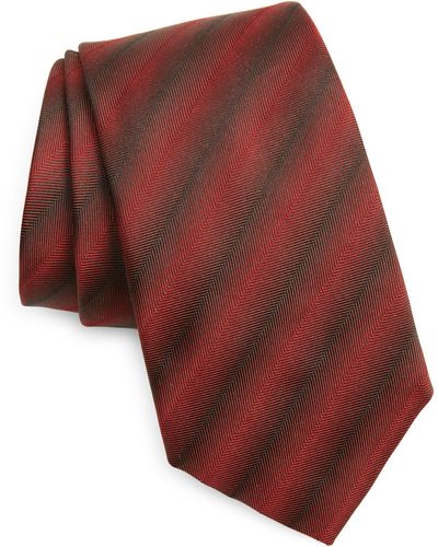 BOSS Gradient Stripe Silk Tie - Red