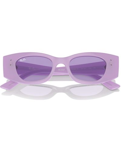 Ray-Ban Kat 49mm Small Rectangular Sunglasses - Purple